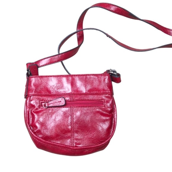 Axcess Red Faux Leather Women’s Crossbody Buckle Handbag Purse - Picture 12 of 14